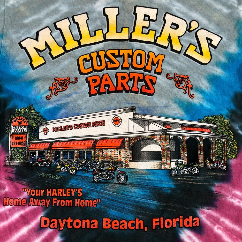 Harley Davidson Miller’s Custom Motorcycle Tie Dye - Picture 6 of 8